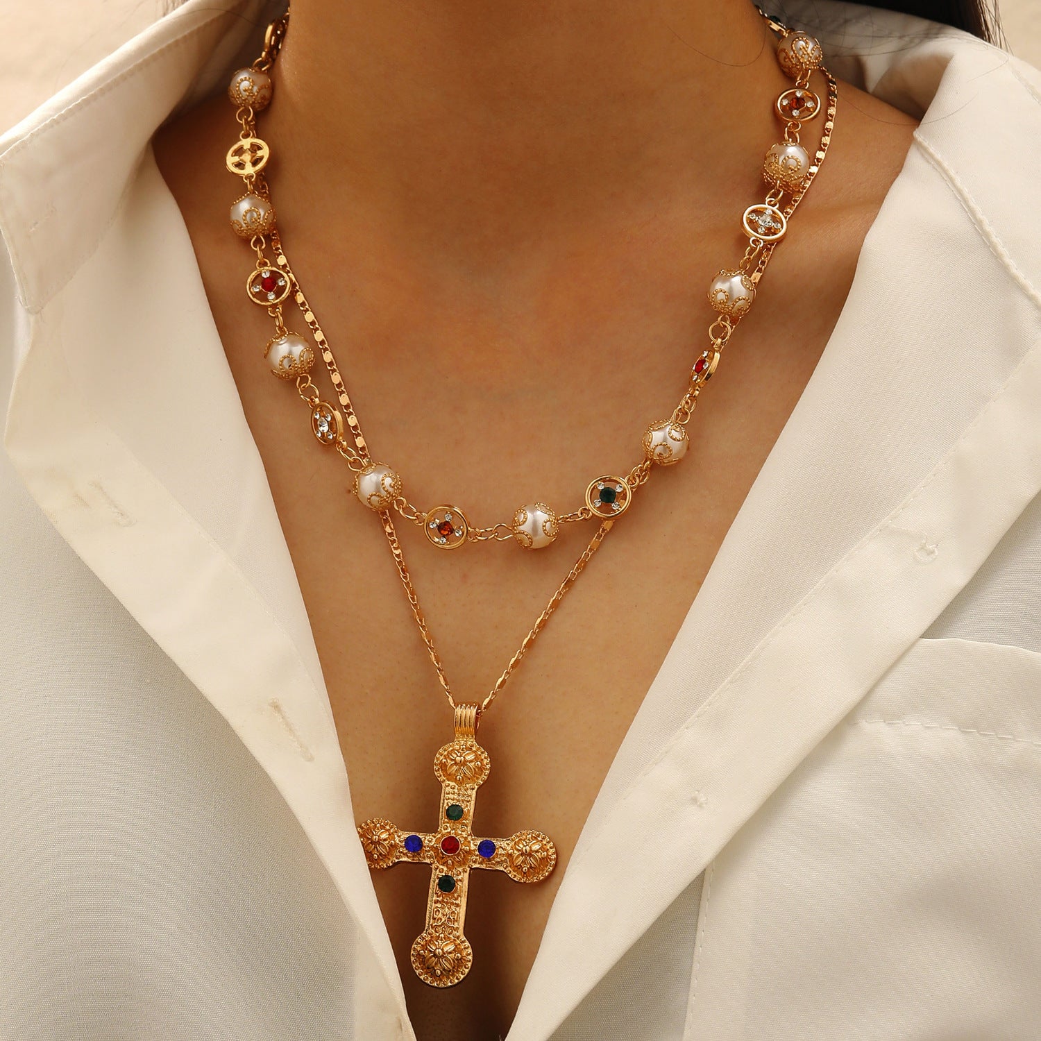 Wholesale Colored Diamond Cross Pendant